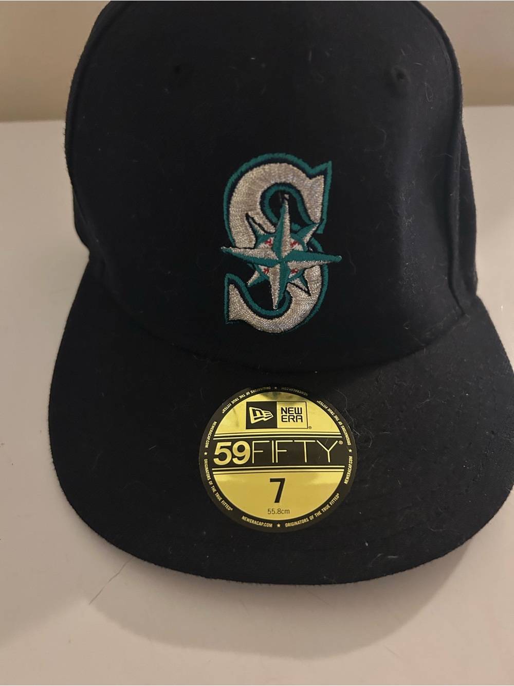 Seattle Mariners Unisex New Era 59Fifty Fitted Hat WR4 Navy Size 7 1/2 NWT - Picture 2 of 4